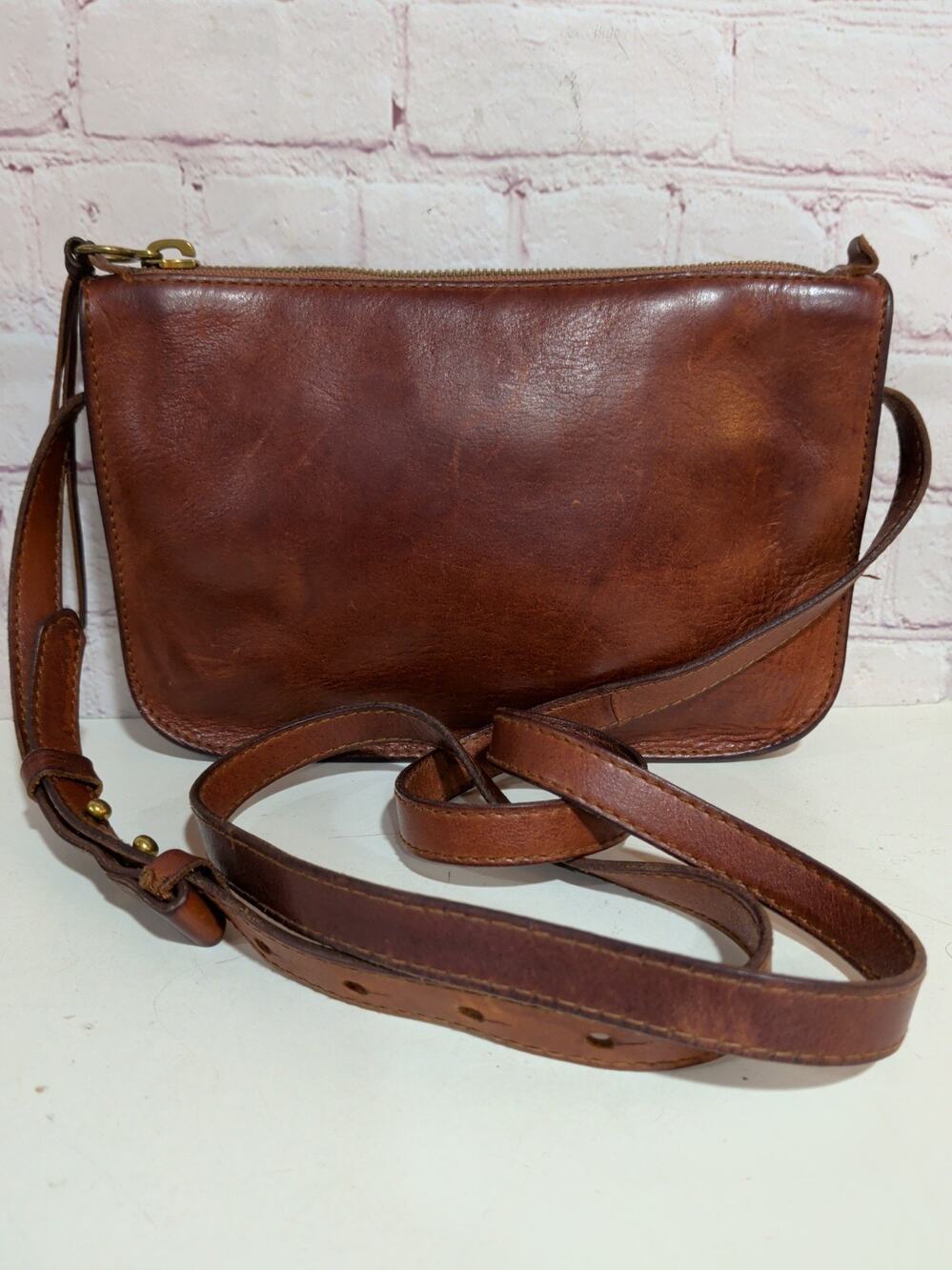 MADEWELL Transport Simple Crossbody Bag Purse Distressed Brown leather $98